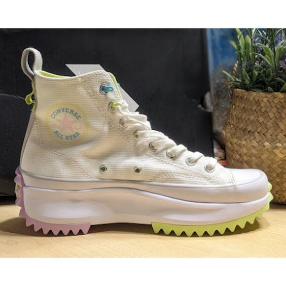 Converse Run Star Hike White Pink Green Platform Sneakers Unisex W9.5 M8 NIB - Picture 9 of 15